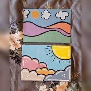 💗Colorful Sunrise & Sunset Canvas Duo
